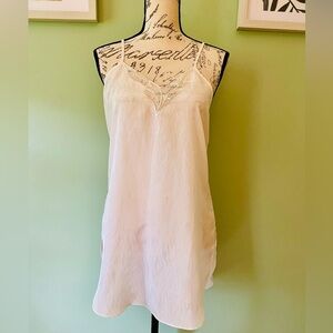 Elegant White Lace Trim Chemise Nightgown